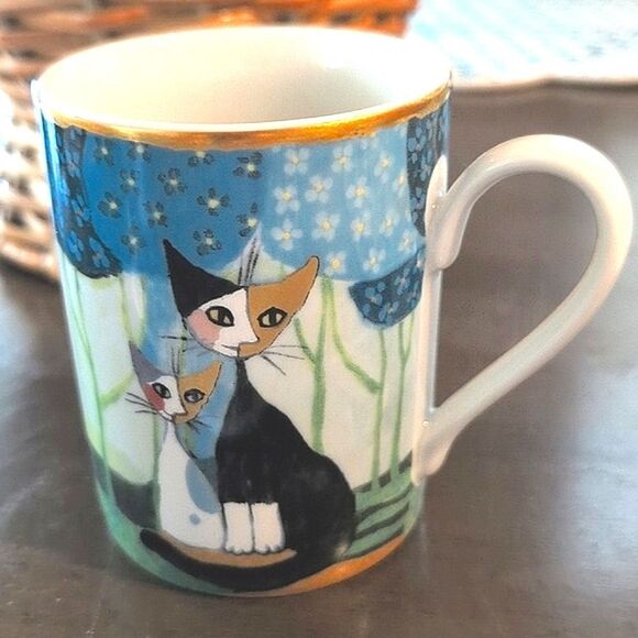 Goebel Rosina Wachtmeister Cat-Themed Porcelain Mug Coffee Cup "Luca & Luciana" - Picture 9 of 10